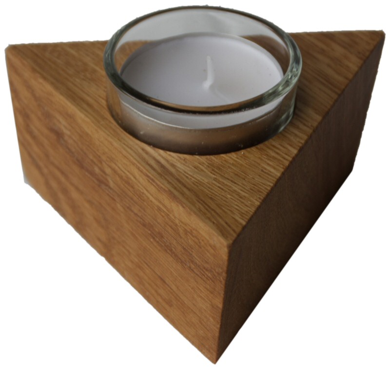 Triangular tealight holder